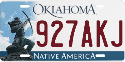OK license plate 927AKJ