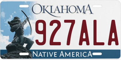 OK license plate 927ALA
