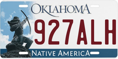 OK license plate 927ALH