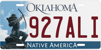 OK license plate 927ALI