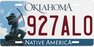 OK license plate 927ALO