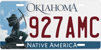 OK license plate 927AMC