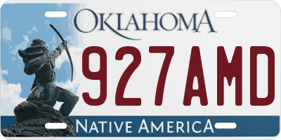 OK license plate 927AMD
