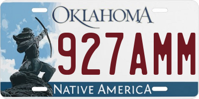 OK license plate 927AMM