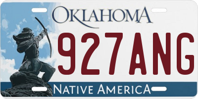 OK license plate 927ANG