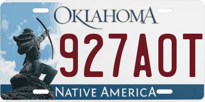 OK license plate 927AOT