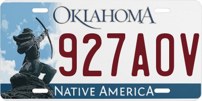 OK license plate 927AOV
