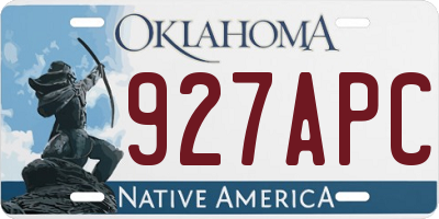 OK license plate 927APC