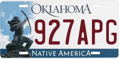 OK license plate 927APG