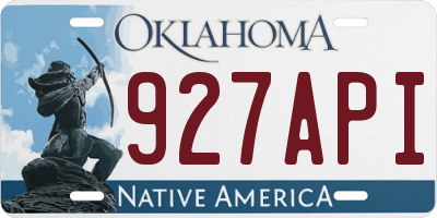 OK license plate 927API
