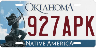 OK license plate 927APK