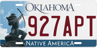 OK license plate 927APT