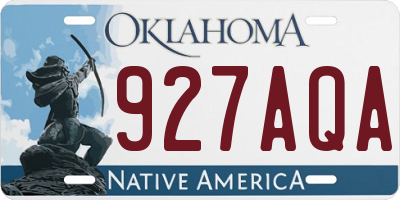 OK license plate 927AQA
