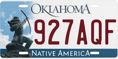 OK license plate 927AQF