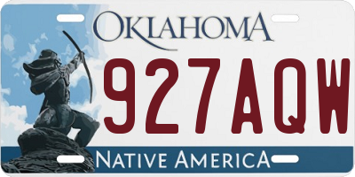 OK license plate 927AQW
