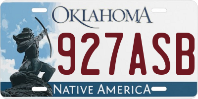 OK license plate 927ASB