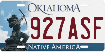 OK license plate 927ASF