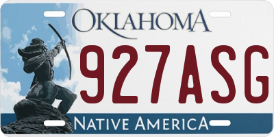 OK license plate 927ASG
