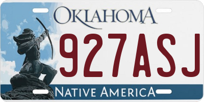 OK license plate 927ASJ