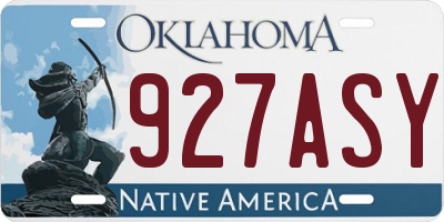 OK license plate 927ASY