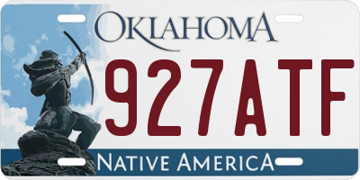 OK license plate 927ATF