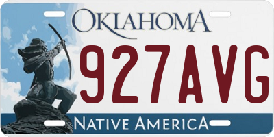 OK license plate 927AVG