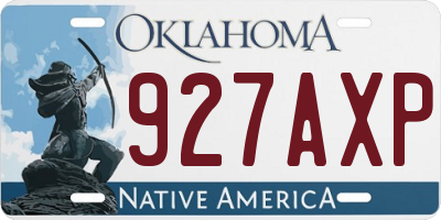 OK license plate 927AXP