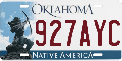 OK license plate 927AYC