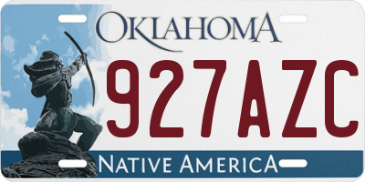 OK license plate 927AZC