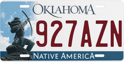 OK license plate 927AZN