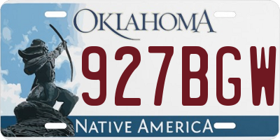 OK license plate 927BGW