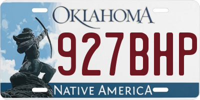 OK license plate 927BHP
