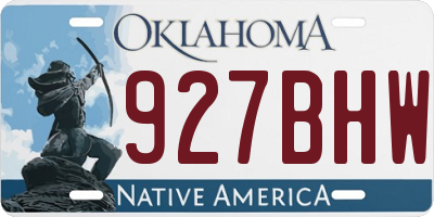 OK license plate 927BHW