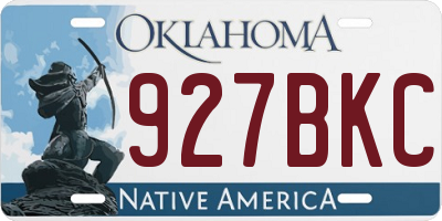 OK license plate 927BKC