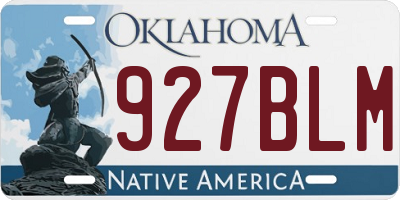 OK license plate 927BLM