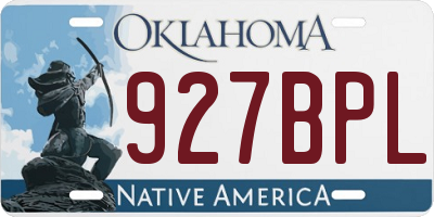 OK license plate 927BPL