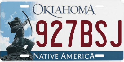 OK license plate 927BSJ