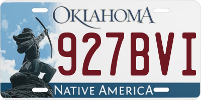 OK license plate 927BVI