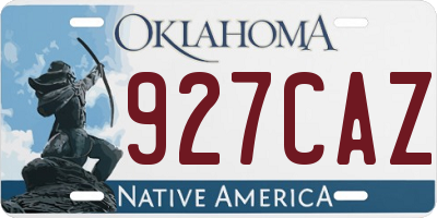 OK license plate 927CAZ