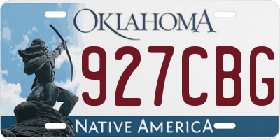 OK license plate 927CBG