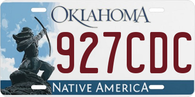 OK license plate 927CDC