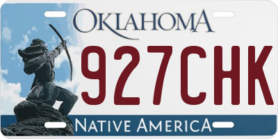 OK license plate 927CHK