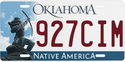 OK license plate 927CIM