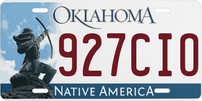 OK license plate 927CIO