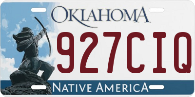 OK license plate 927CIQ