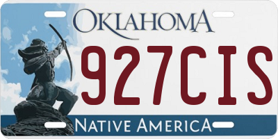 OK license plate 927CIS