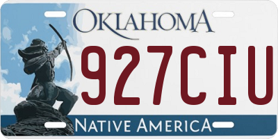 OK license plate 927CIU