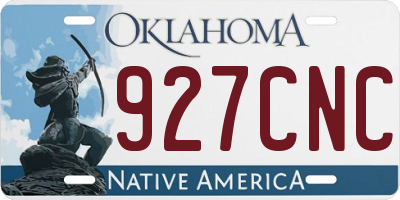 OK license plate 927CNC