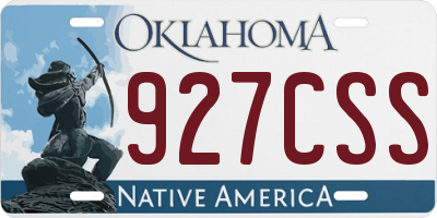 OK license plate 927CSS