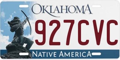 OK license plate 927CVC